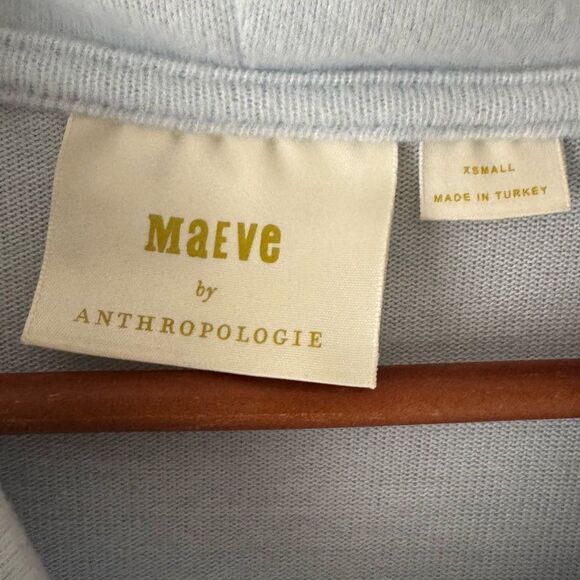 MAEVE By ANTHROPOLOGIE Pull-On NEW Sky Blue Long Sleeve Sweater Dress PETITE XS - Picture 4 of 6